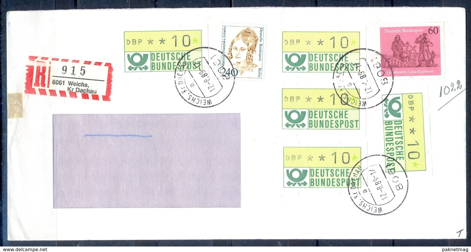 J231- Deutschland Germany Postal History Post Card. ATM Machine Label Stamp. - Franking Machines (EMA)