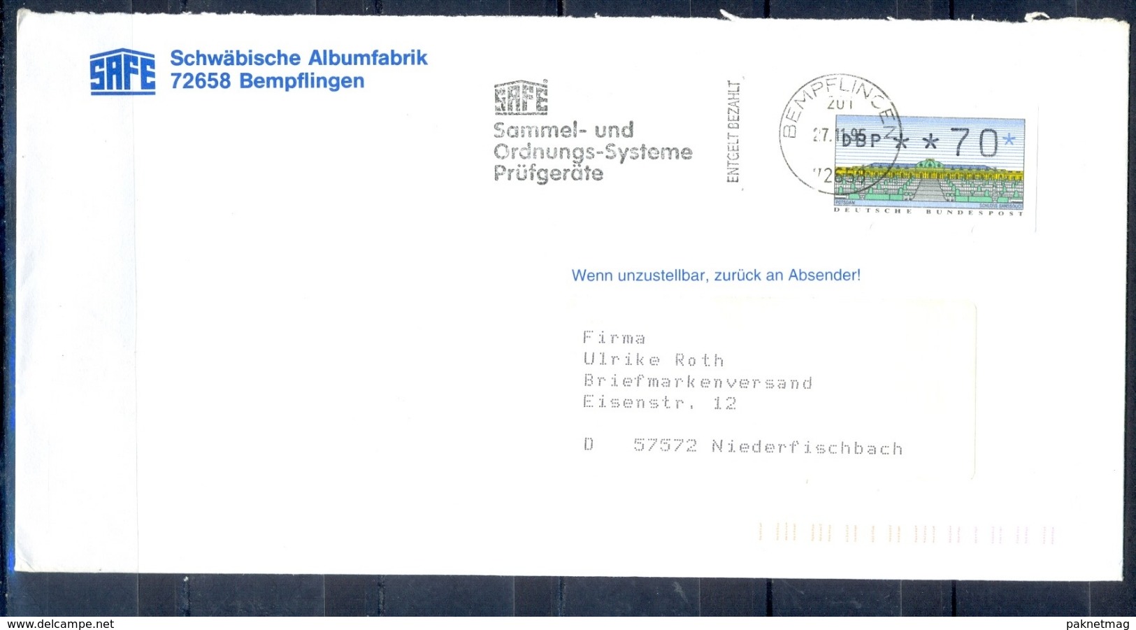 J237- Deutschland Germany Postal History Post Card. ATM Machine Label Stamp. - Franking Machines (EMA)