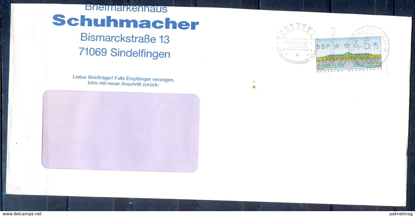 J253- Deutschland Germany Postal History Post Card. ATM Machine Label Stamp. - Franking Machines (EMA)