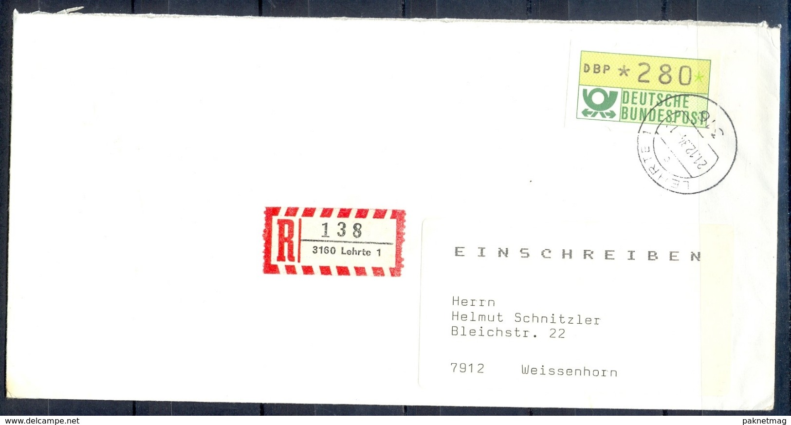 J258- Deutschland Germany Postal History Post Card. ATM Machine Label Stamp. - Franking Machines (EMA)