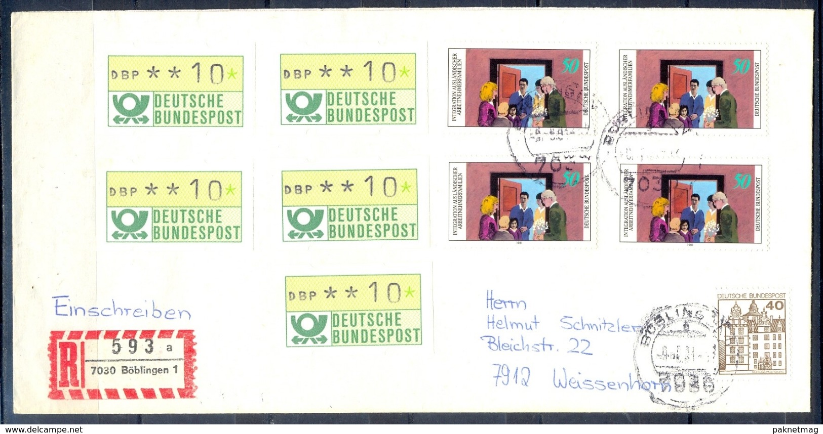 J277- Deutschland Germany Postal History Post Card. ATM Machine Label Stamp. - Franking Machines (EMA)