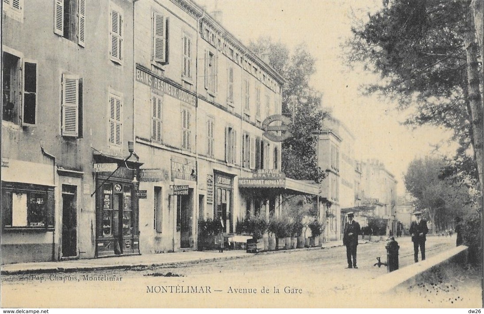 Montélimar - L'Avenue De La Gare - Hôtel Du Parc, Restaurant - Edition Chapuis - Carte Non Circulée - Montelimar
