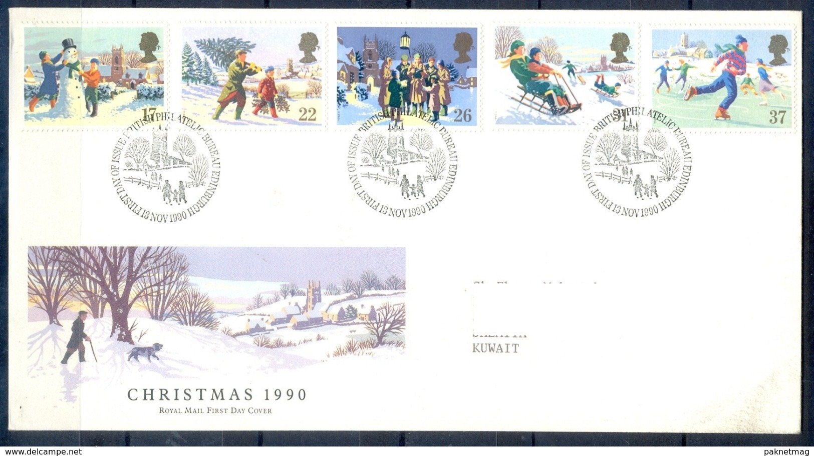 J379- Great Britain U.K UK England 1990. FDC Of Christmas. - Other & Unclassified