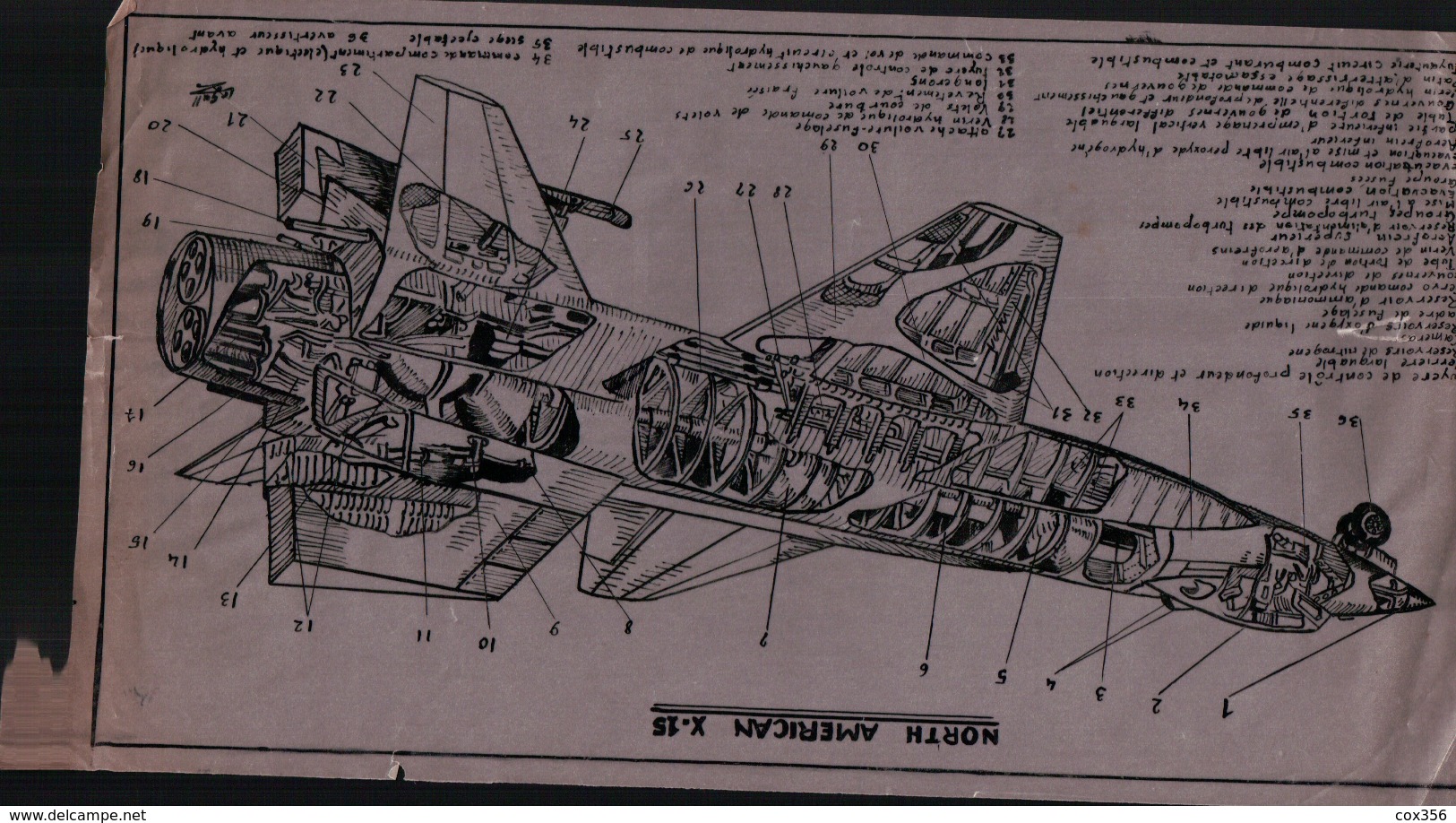 PLAN D'un NORTH AMERICAN X-15 Sur Papier Calque Signer LE GALL - Other Plans