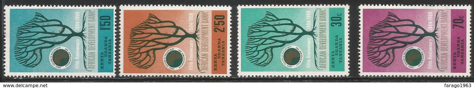 1969 Kenya Uganda Tanzania African Development Bank Complete Set Of  4 MNH - Kenya, Uganda & Tanzania