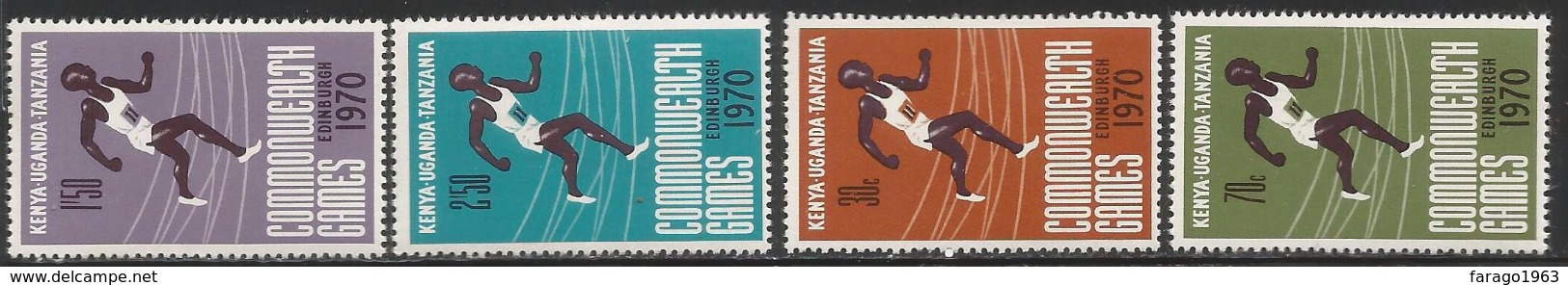 1970 Kenya Uganda Tanzania Commonwealth Games Running  Complete Set Of  4 MNH - Kenya, Oeganda & Tanzania