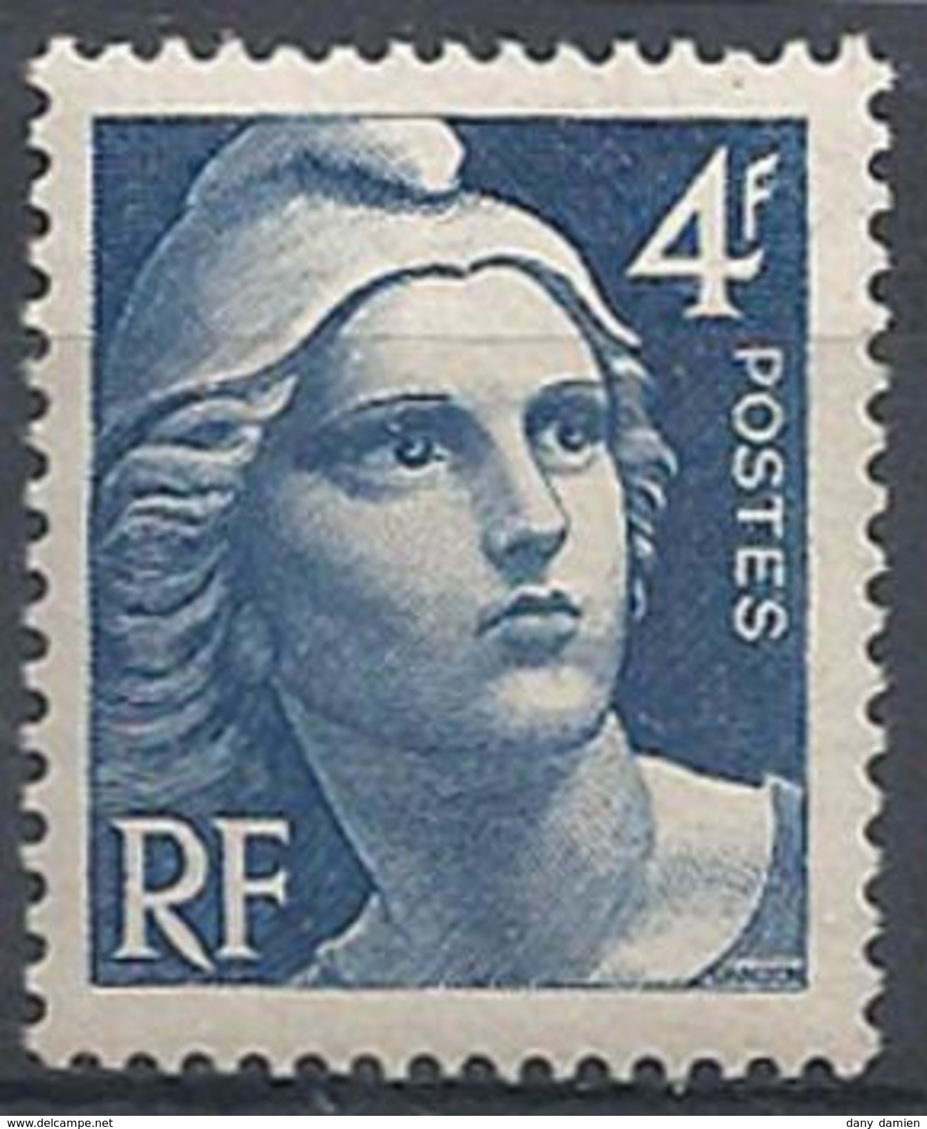 France - YT 725 - Marianne De Gandon (1945-47) - Bleu - NEUF AVEC LEGERE TRACE DE CHARNIERE - Nuevos