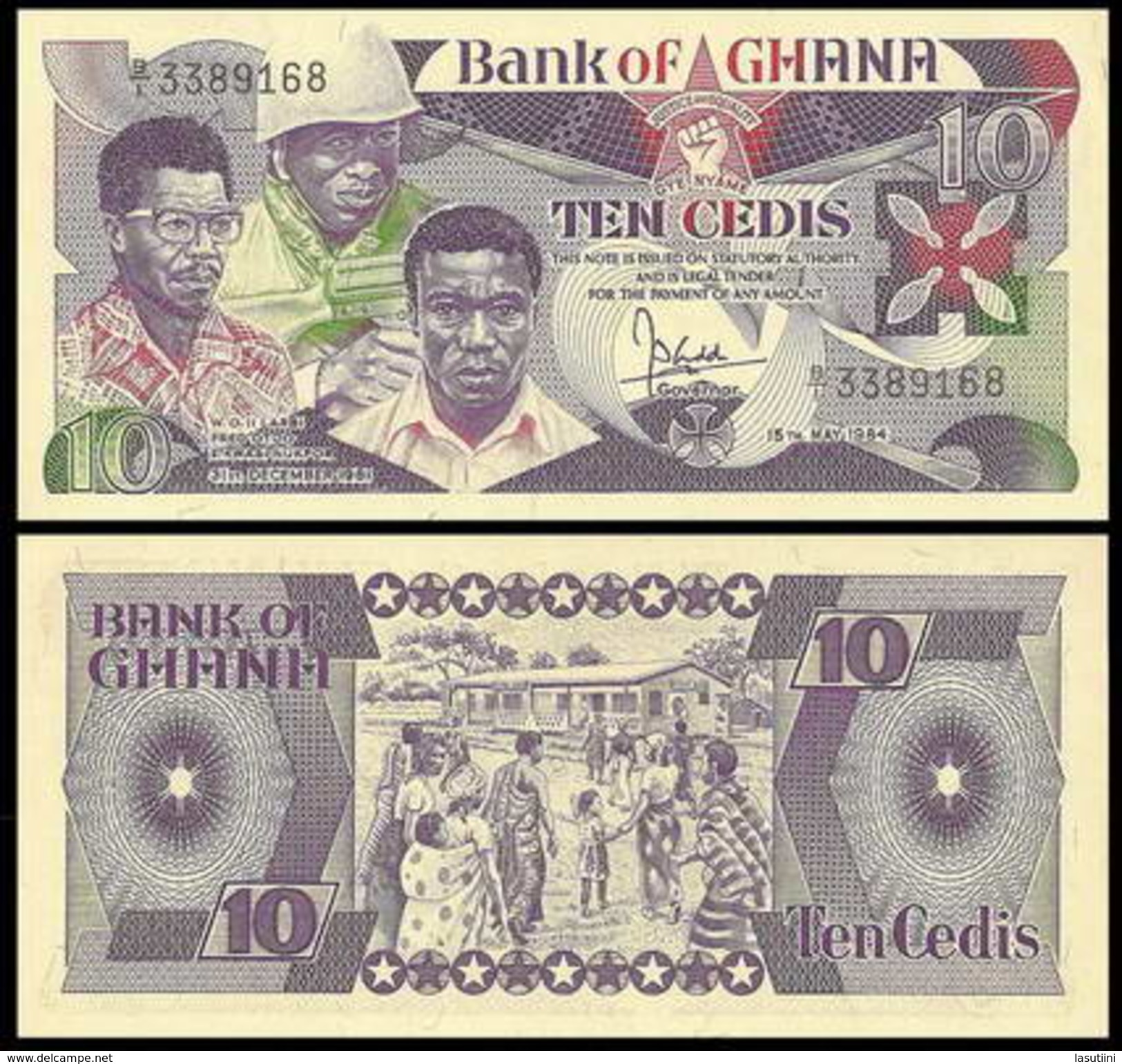 Ghana 10 Cedi 1984 P23 UNC - Ghana