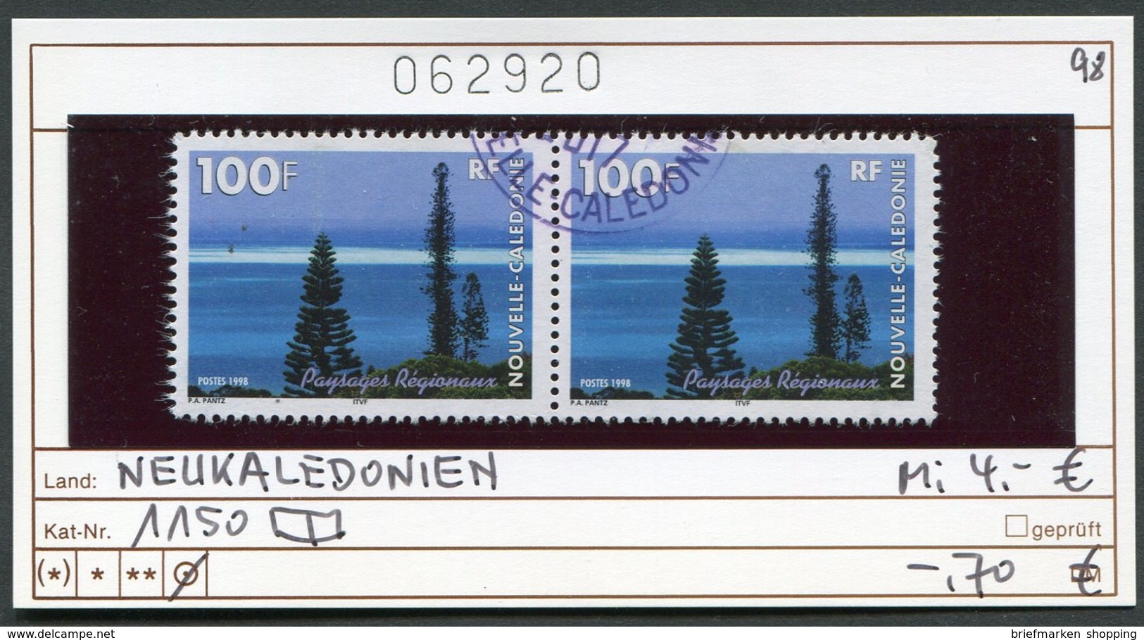 Neukaledonien 1998 - Nouvelle Caledonie 1998 - Michel 1150 Im Paar / Pair - Oo Oblit. Used Gebruikt - Gebruikt