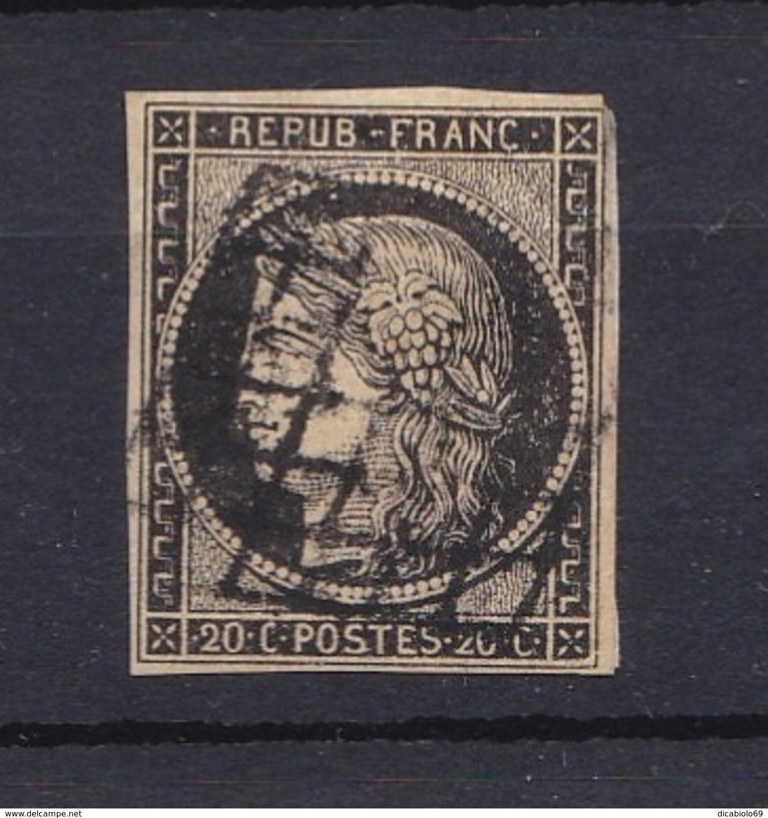 France 1849 - N°3 -  Obl.Grille - 1849-1850 Ceres