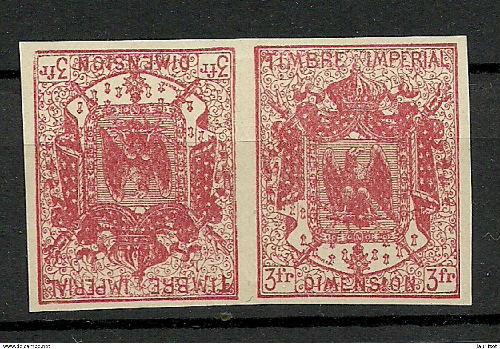 FRANCE Timbre Imperial Dimension Tete-beche 3 Fr - Other & Unclassified