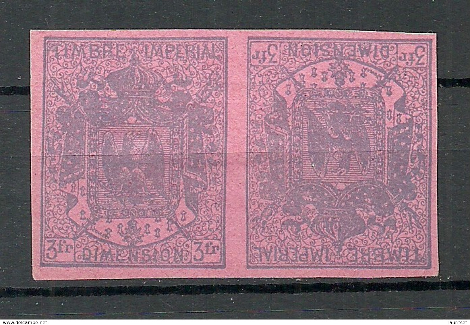 FRANCE Timbre Imperial Dimension Tete-beche 3 Fr - Andere & Zonder Classificatie