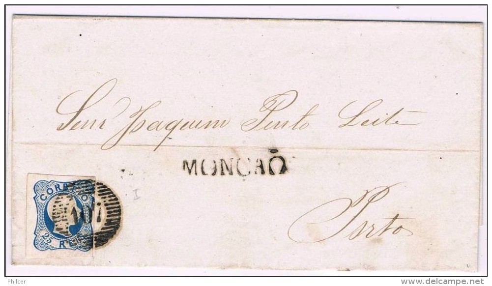 Portugal, 1857, # 12 - I, Nominativo De Monção - Lettres & Documents