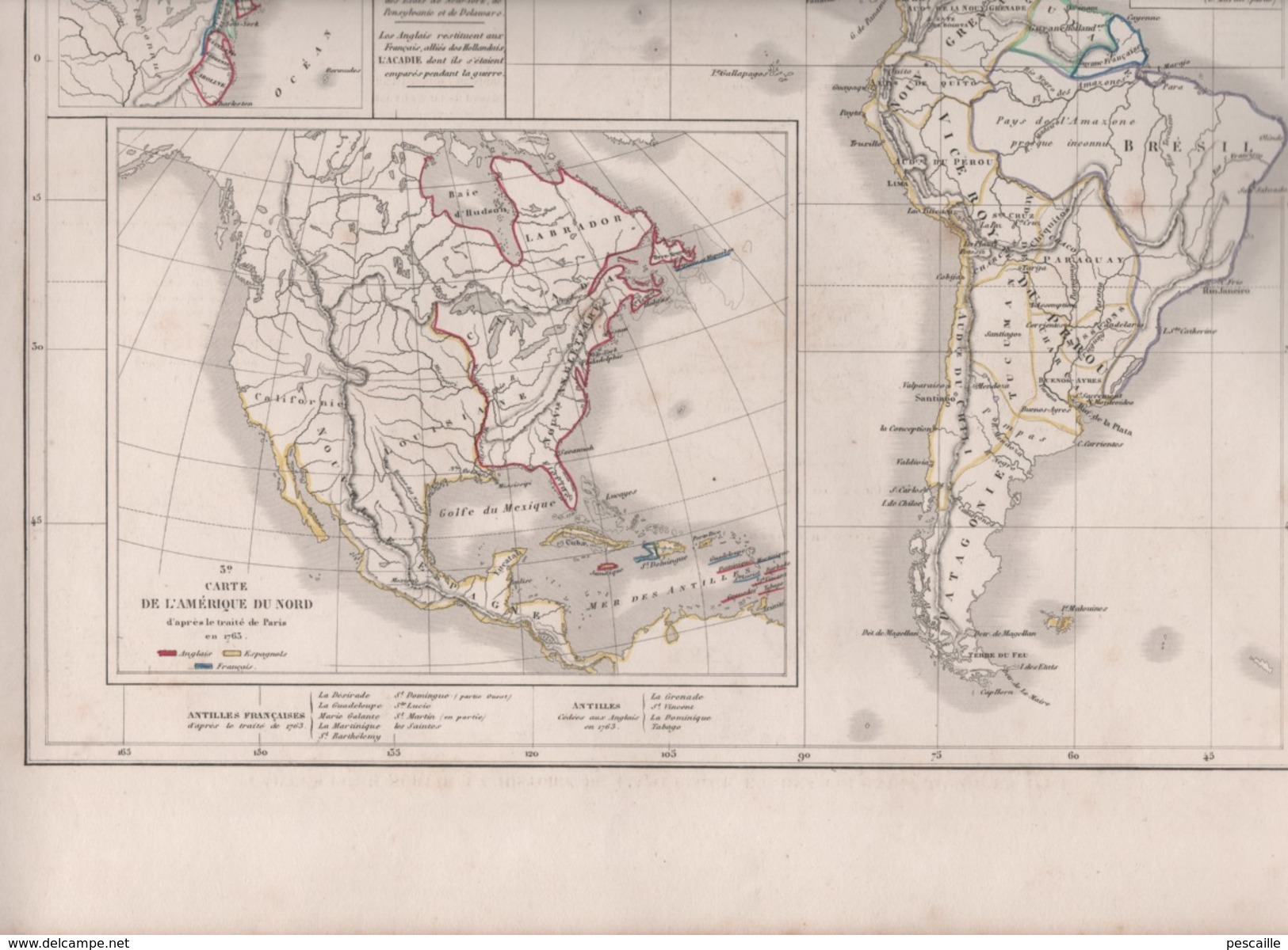 CARTES POUR SERVIR A L'HISTOIRE DE L'AMERIQUE ET DES COLONIES JUSQU'EN 1763  PAR L DUSSIEUX EN 1852 - PAIX DE BREDA 1667 - Geographical Maps