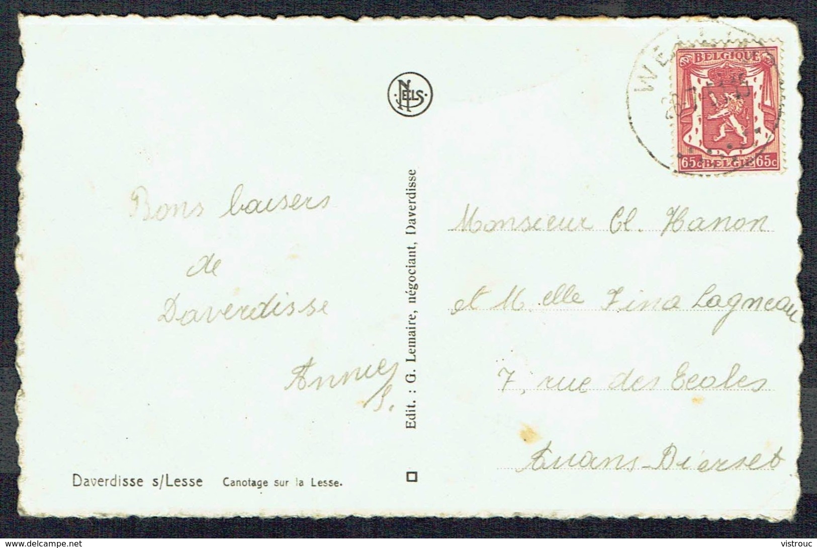 DAVERDISSE - Canotage Sur La Lesse - Circulé - Circukated - Gelaufen - 1953. - Daverdisse