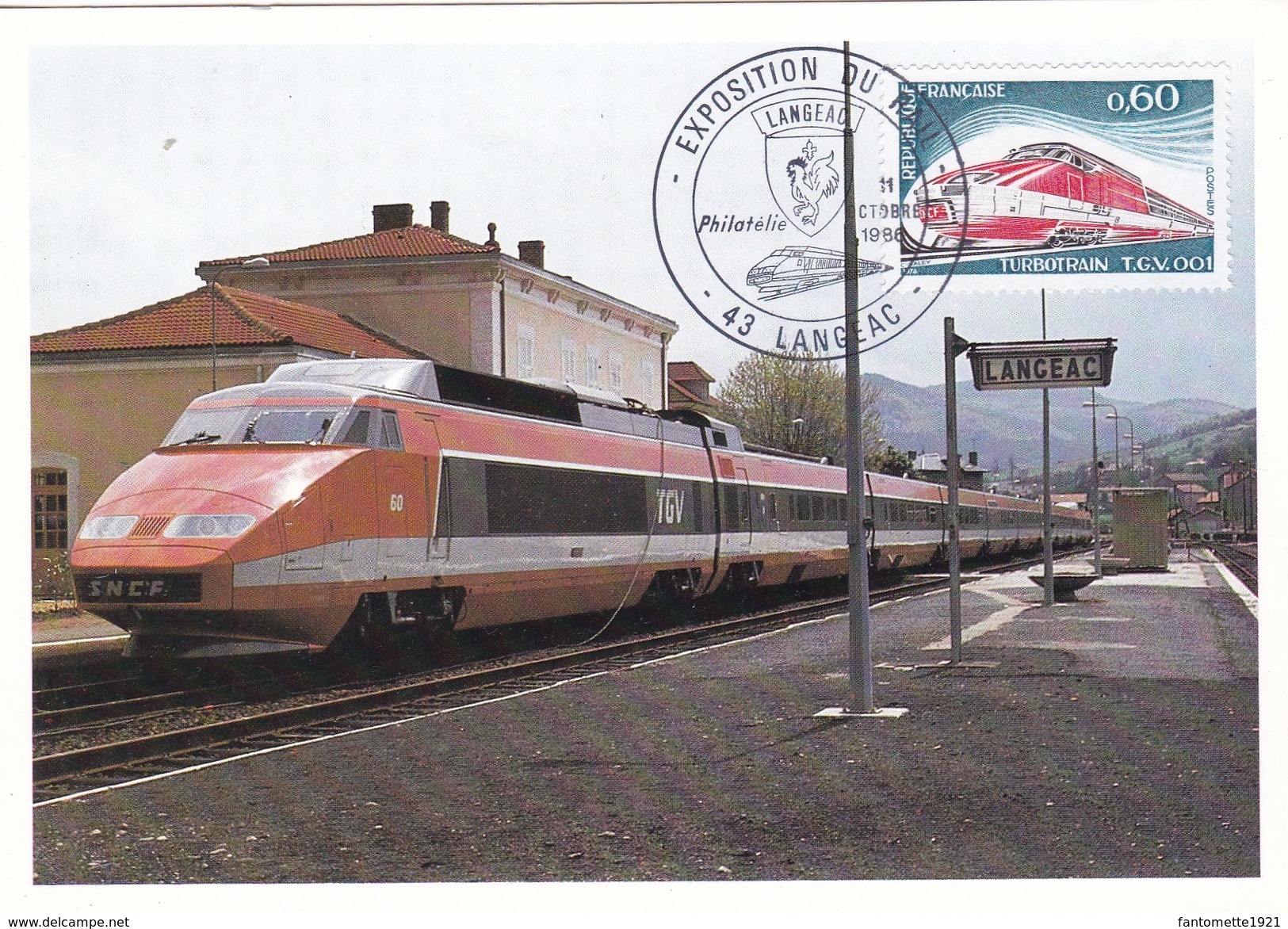 T.G.V.. VILLE DE LANGEAC  EN GARE (dil83) - 1990-1999