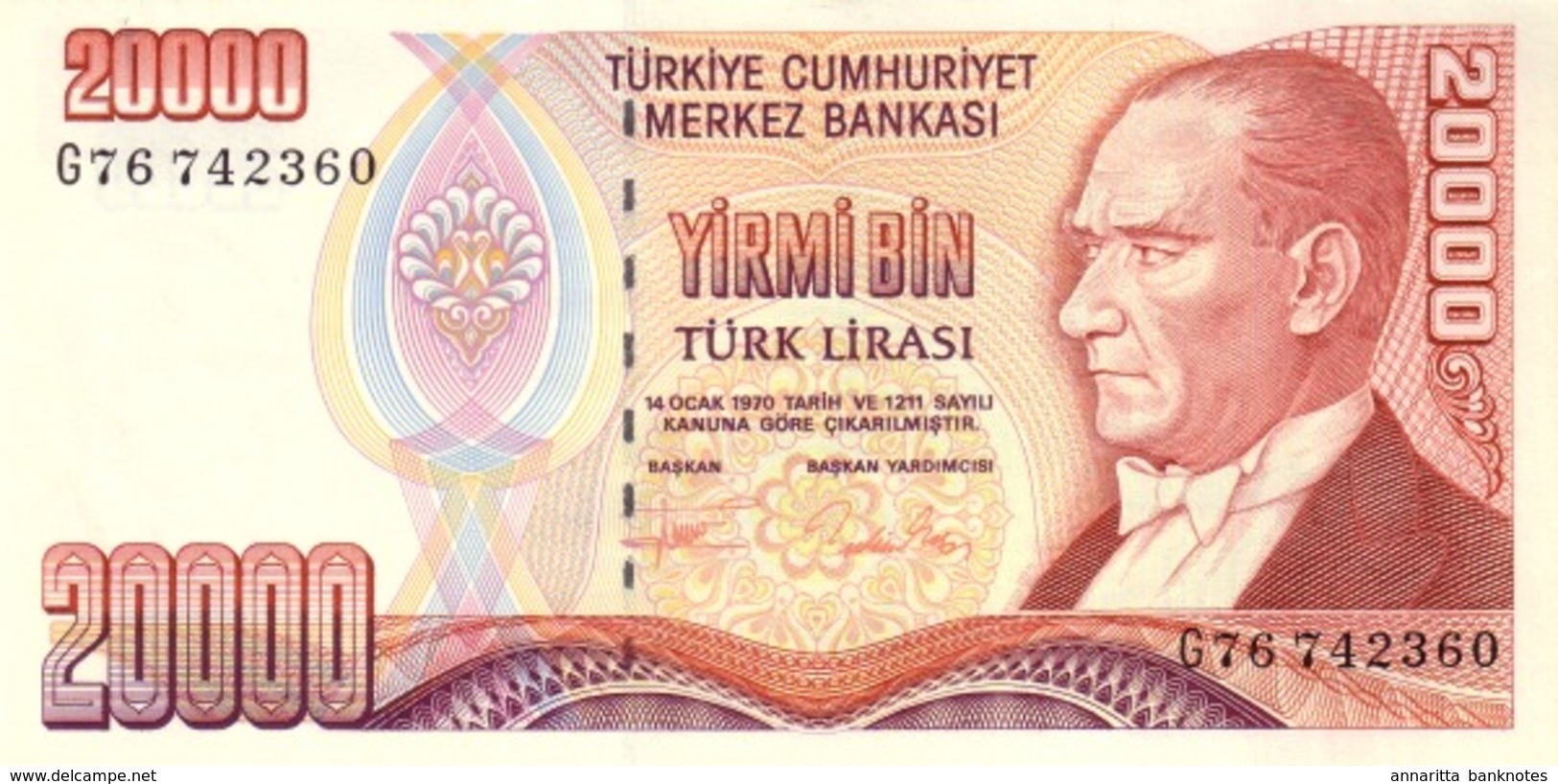 TURQUIE 20000 TURK LIRASI L.1970 (1995) P-202a NEUF [TR280a] - Turkey
