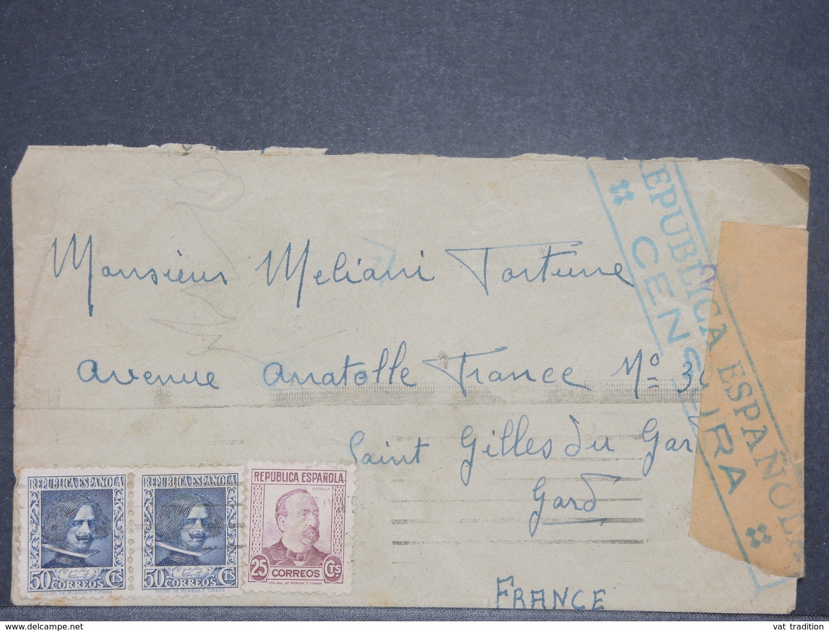 Espagne -  Enveloppe De Barcelone Pour La France En 1938 Avec Censure - L 8443 - Republikeinse Censuur