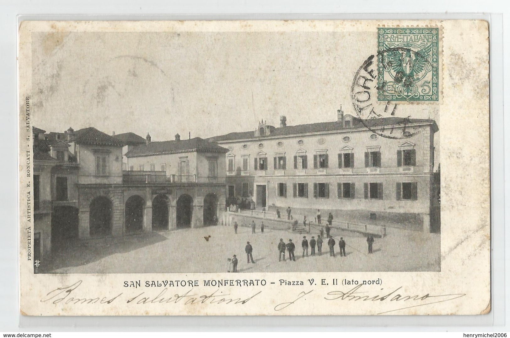 Italie Italia Italy - San Salvatore Monferrato Piazza Lato Nord - Piemonte Alessandria Cachet Marcophilie 1900 - Alessandria