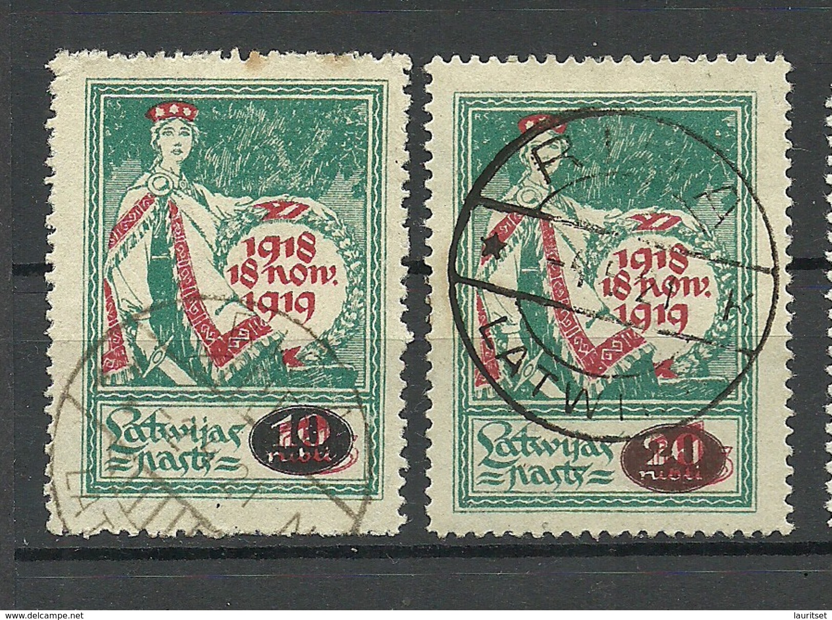 LATVIA Lettland 1920 Michel 55 - 56 O - Latvia