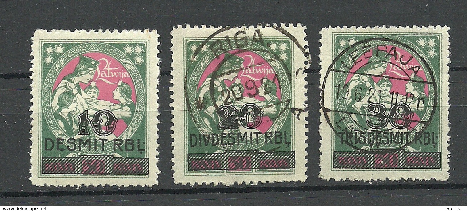 LATVIA Lettland 1920 Michel 55 - 57 */o - Letonia