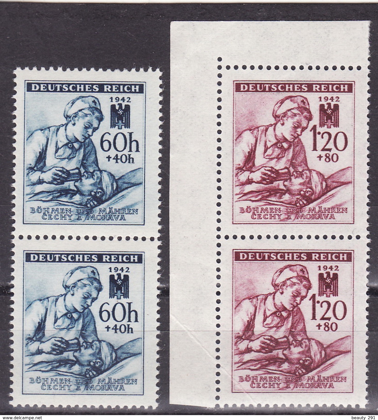 Böhmen Und Mähren 1942 Mi 111-112 MNH** Rotes Kreutz - Neufs