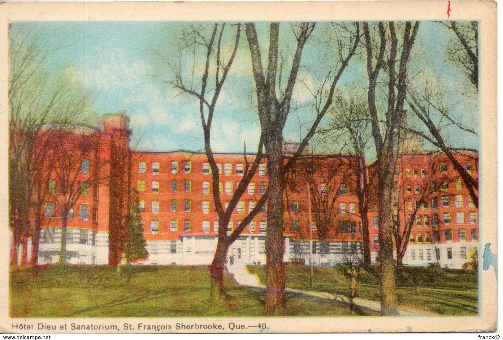 Canada. Sherbrooke. Hotel Dieu Et Sanatorium St François. Cachet 4 Cents Due Au Verso - Sherbrooke