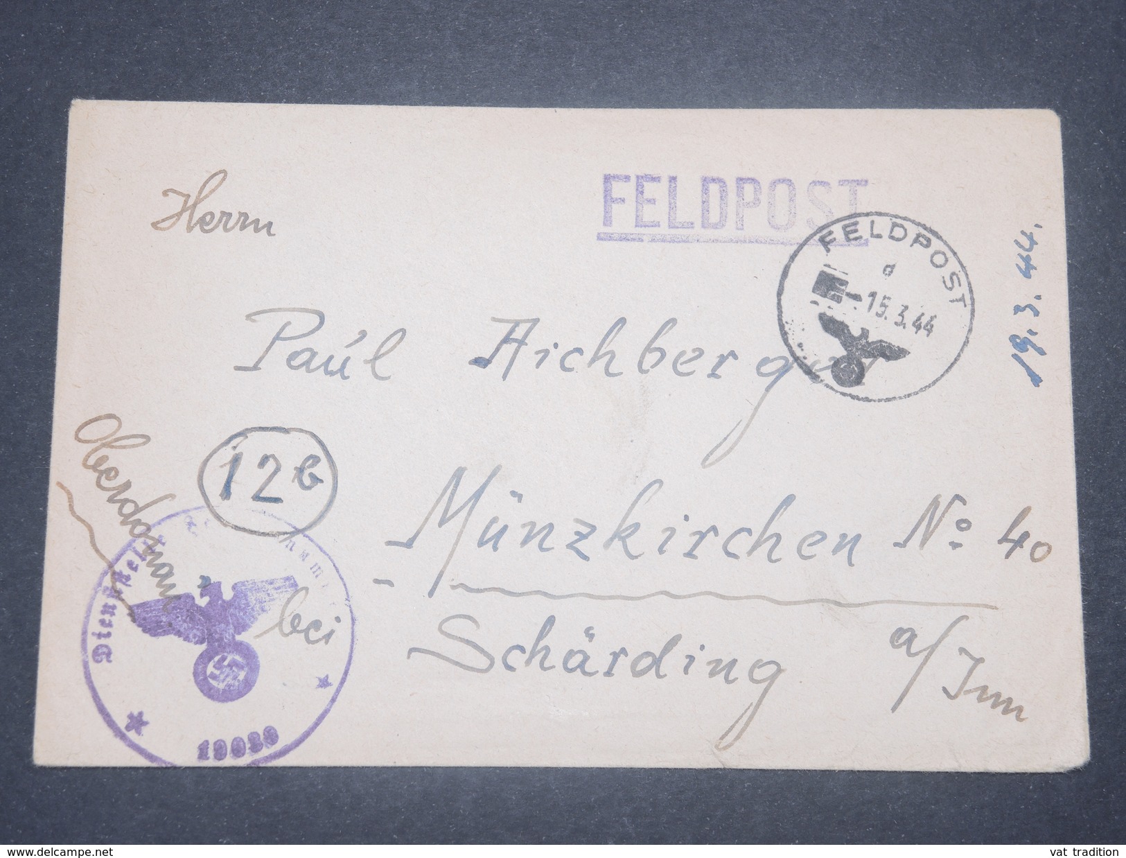 ALLEMAGNE - Enveloppe En FM En 1944 - L 8527 - Lettres & Documents