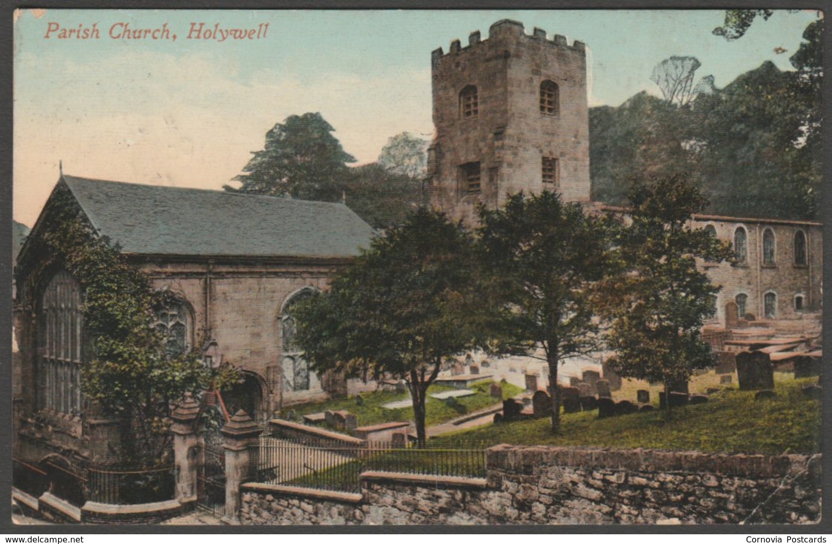 St James Parish Church, Holywell, Anglesey, 1913 - Valentine's Postcard - Anglesey