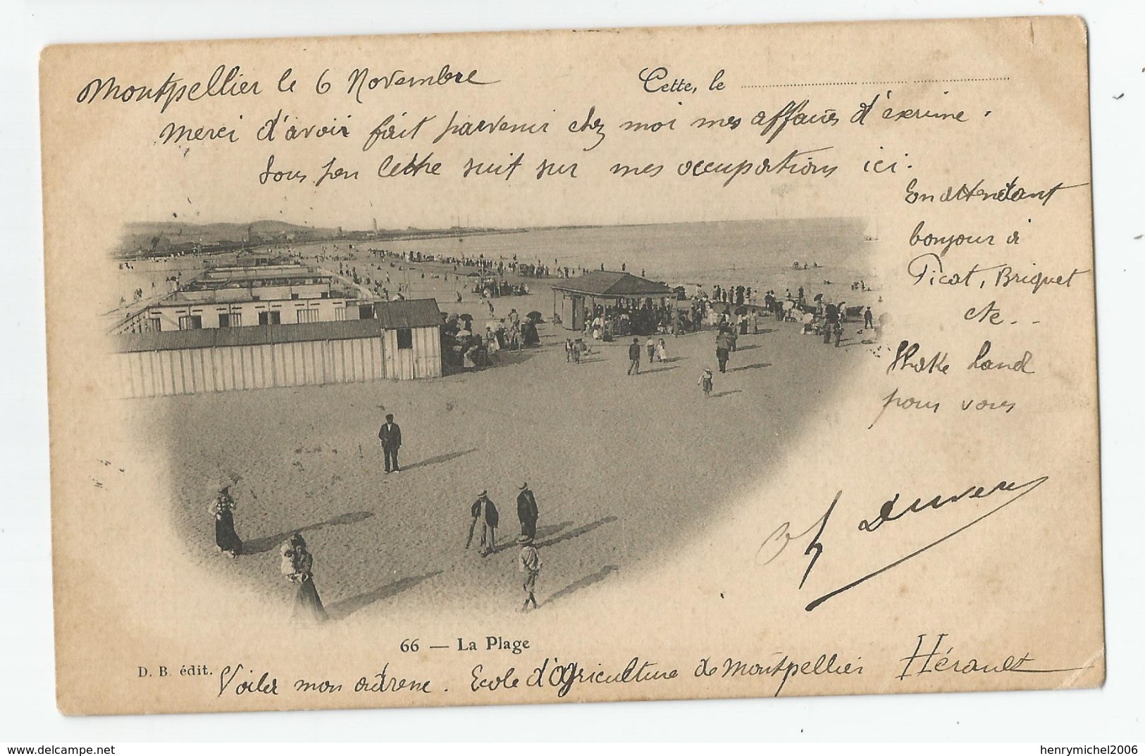 34 - Cette Sète La Plage  N66 - 1903 - Sete (Cette)