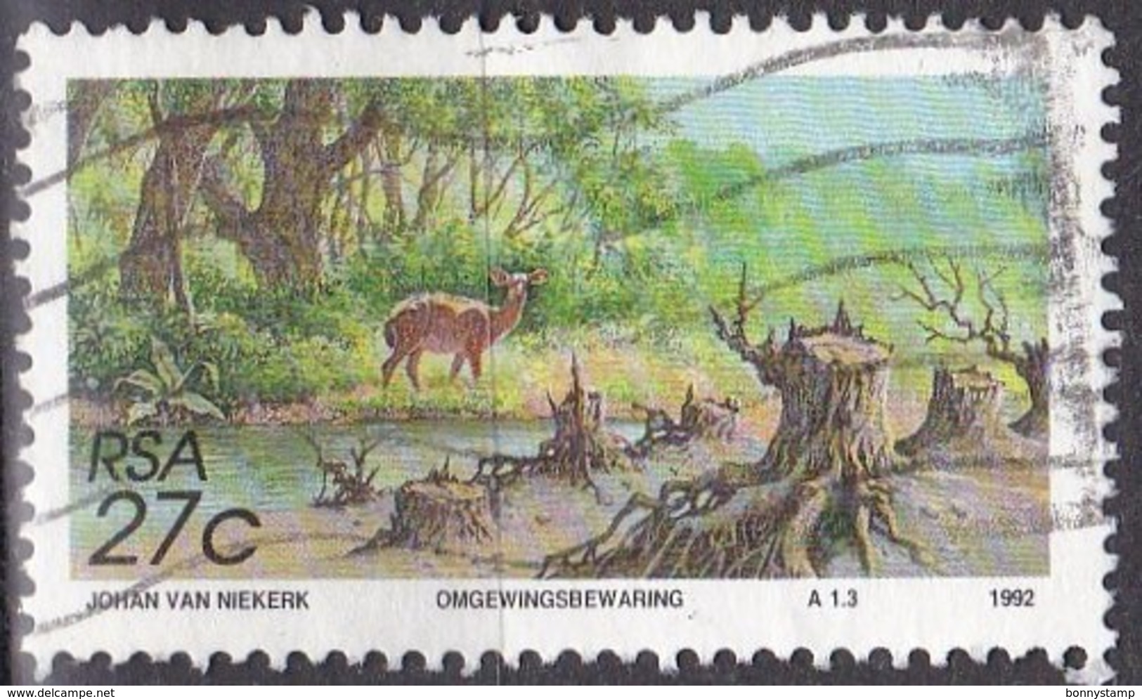 Sud Africa, 1992 - 27c Conservation - Nr.816 Usato° - Game