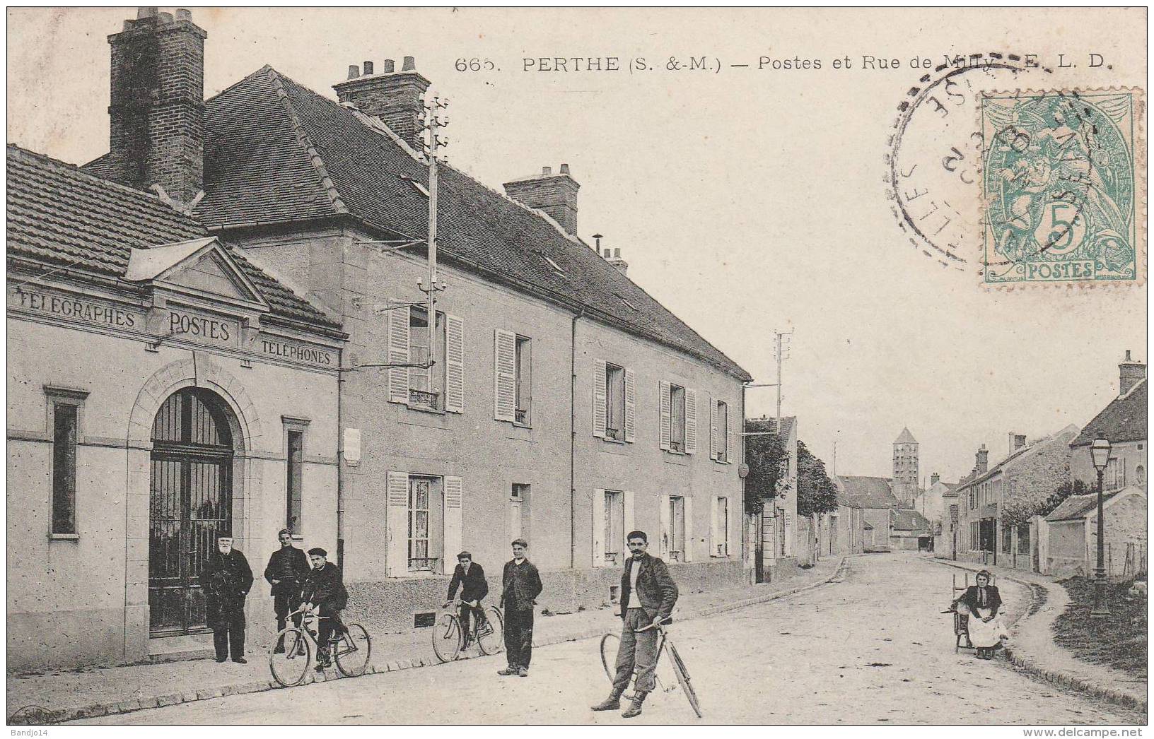 Perthes - Postes Et Rue De Milly - Scan Recto-verso - Perthes