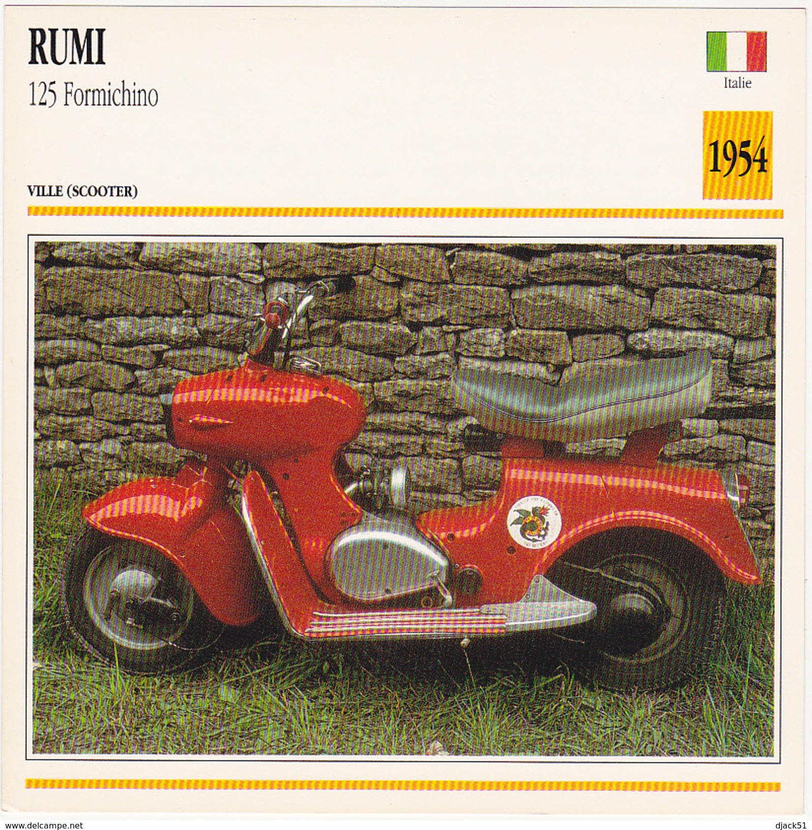 Fiche : MOTO / ITALIE / RUMI 125 Formichino / 1954 - Motos