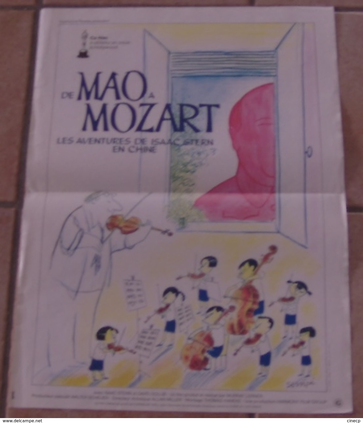 AFFICHE CINEMA ORIGINALE FILM DE MAO A MOZART Aventures De ISAAC STERN En CHINE TB ILLUSTRATION De SEMPE TBE 1981 - Affiches & Posters