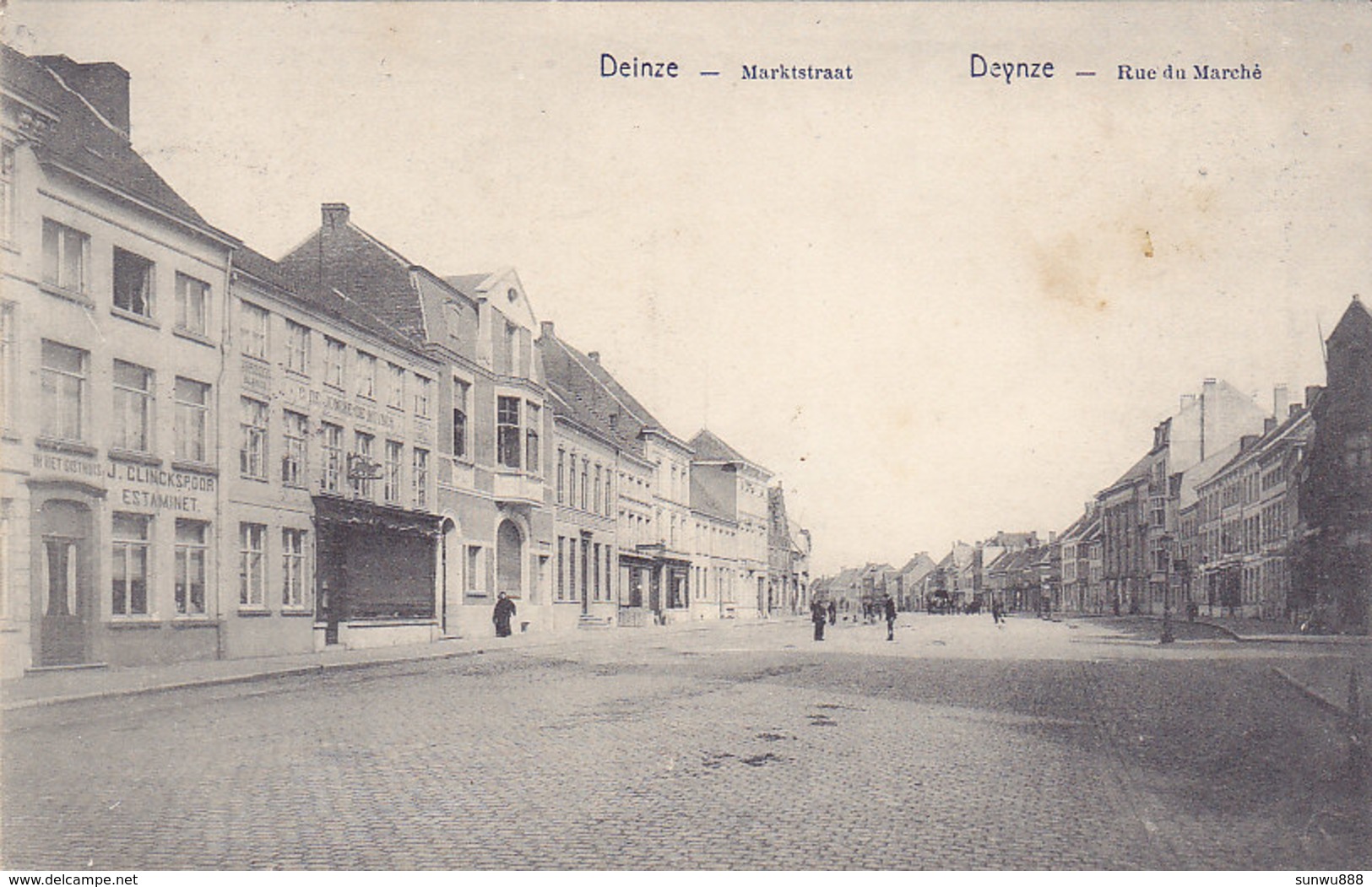 Deinze Deynze - Marktstraat - Rue Du Marché (estaminet, Edit. Roger Van Goethem, 1914) - Deinze