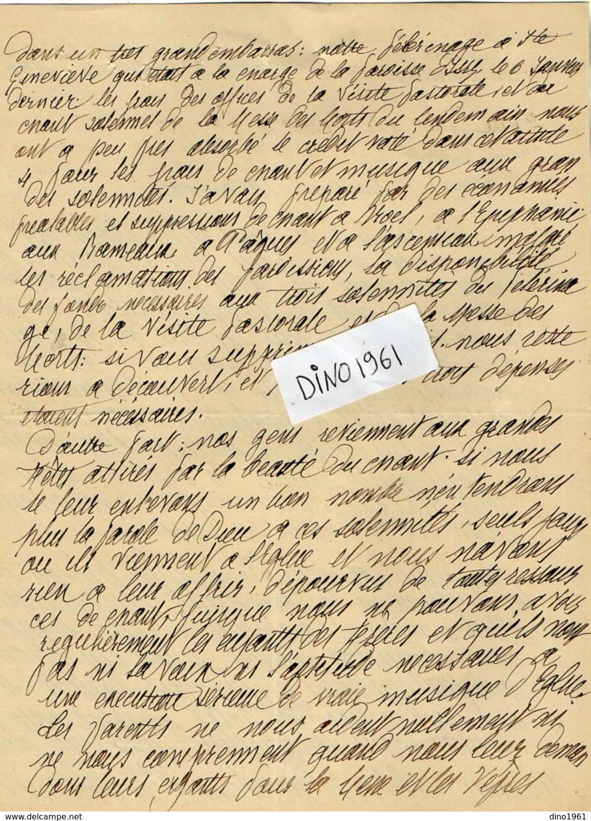 VP10.259 - Diocèse De Paris - 1903 - Lettre De Mr De VIOLAINES Curé D'ISSY à Mr LEFEVRE Archidiacre De SAINT DENIS - Godsdienst & Esoterisme