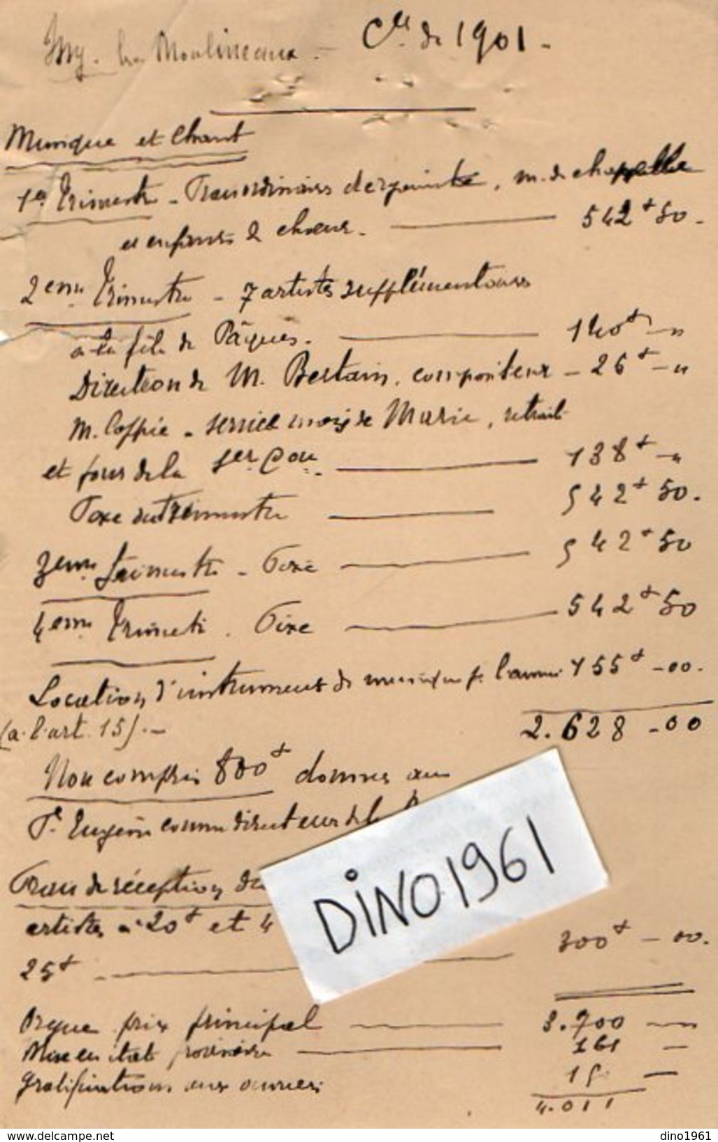 VP10.259 - Diocèse De Paris - 1903 - Lettre De Mr De VIOLAINES Curé D'ISSY à Mr LEFEVRE Archidiacre De SAINT DENIS - Religión & Esoterismo