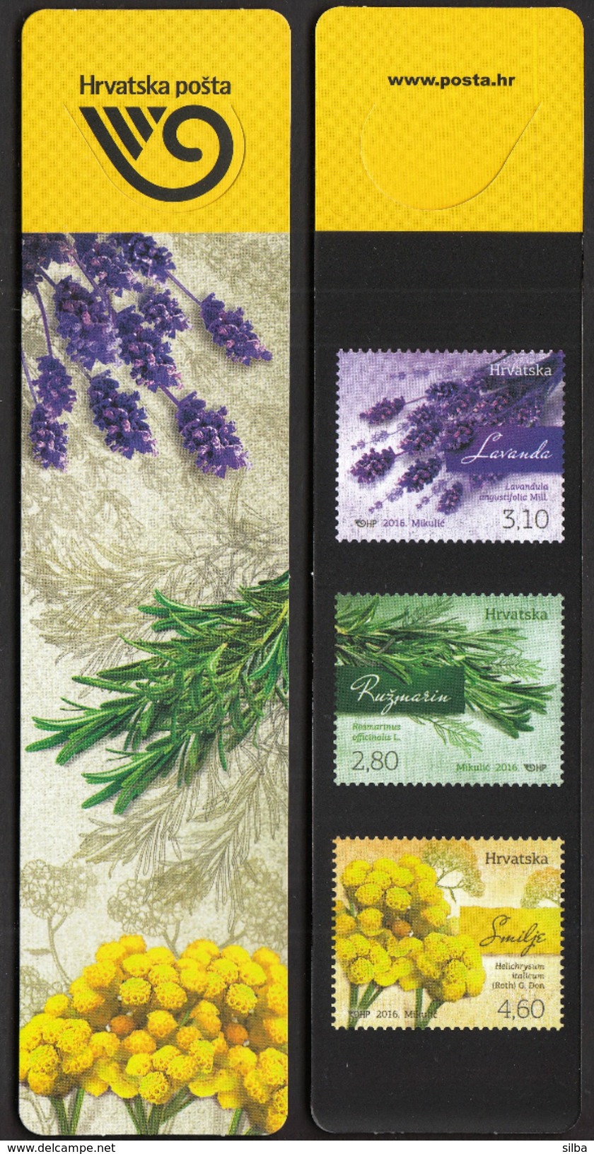 Croatia 2016 / Bookmarks / Bookmarker / Stamps / Plants / Lavender, Rosemary, Curry Plant - Segnalibri