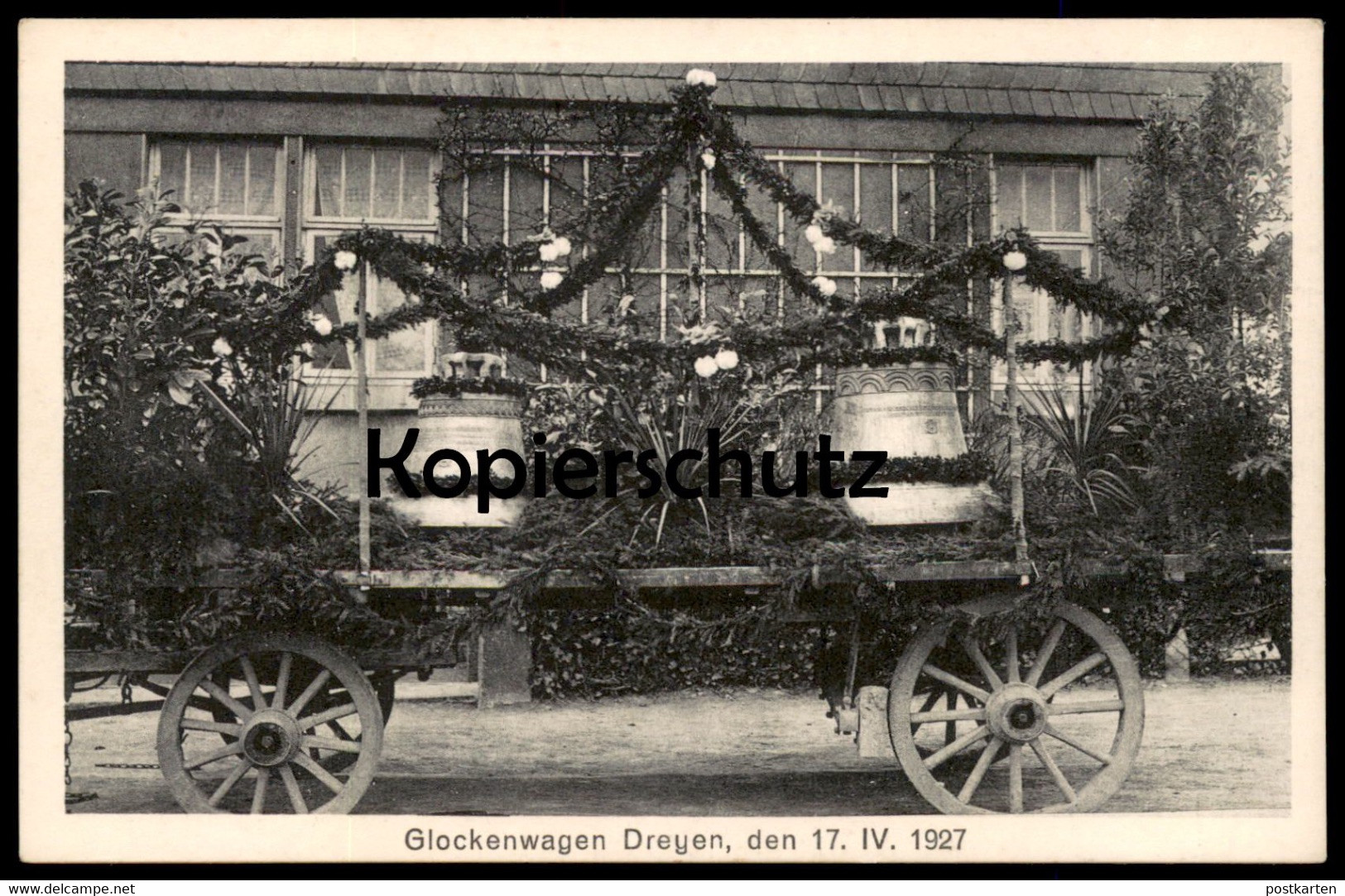 ALTE POSTKARTE GLOCKENWAGEN DREYEN DEN 17. IV. 1927 ENGER Glocke Bell Clarine Cloche Fest Ansichtskarte Cpa AK Postcard - Enger