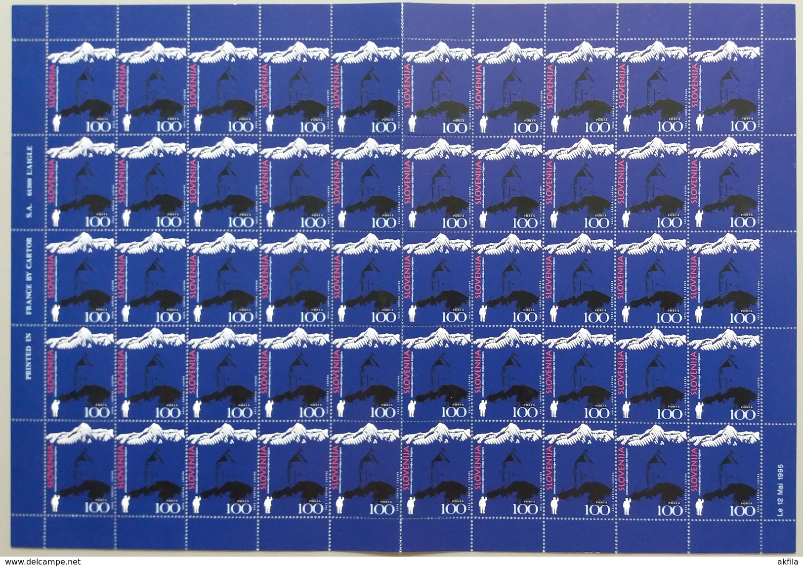 Slovenia 1995 Jakob Aljaz - Triglav Sheet Of 50, MNH (**) Michel 118 - Slovénie