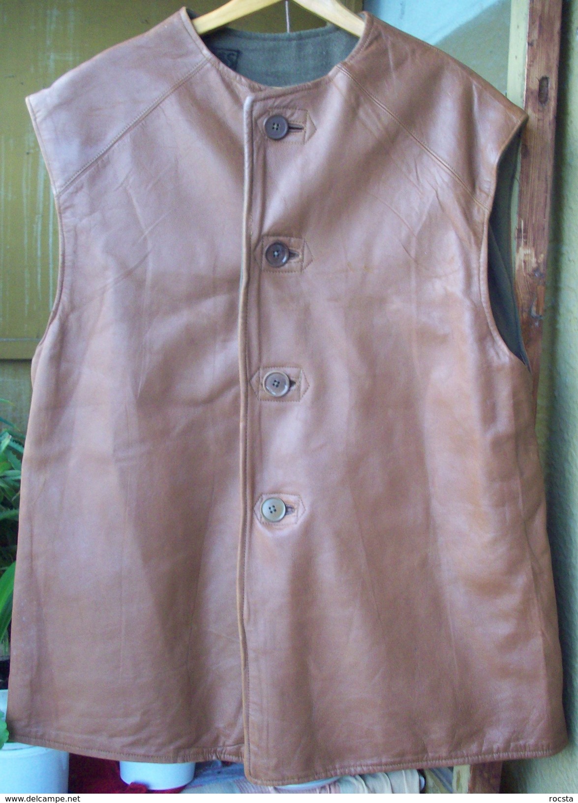 WW2 British Army Thench Leather Vest Jerkin Size 3 - 1941 Dated (original, NOT USED) - 1939-45