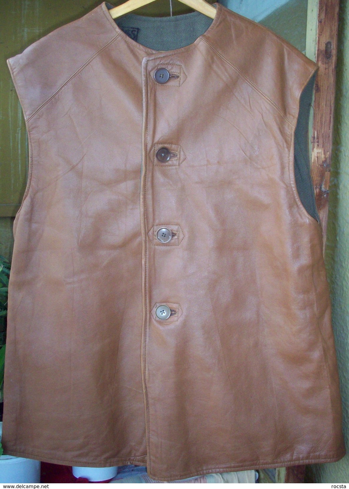 WW2 British Army Thench Leather Vest Jerkin Size 3 - 1941 Dated (original, NOT USED) - 1939-45