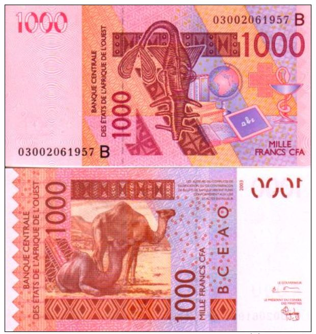 West Africa States - Bénin 1000 FRANCS (2003) Pick 215Ba NEUF-UNC - Benin