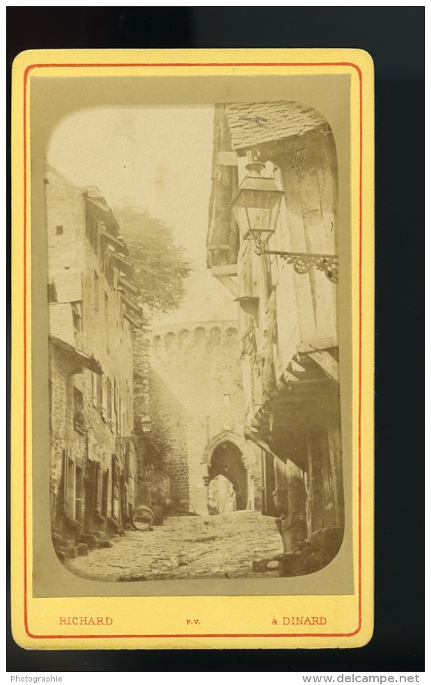 France Bretagne Dinan Porte De Jerzual Remparts Ancienne Photo CDV Richard 1870 - Old (before 1900)