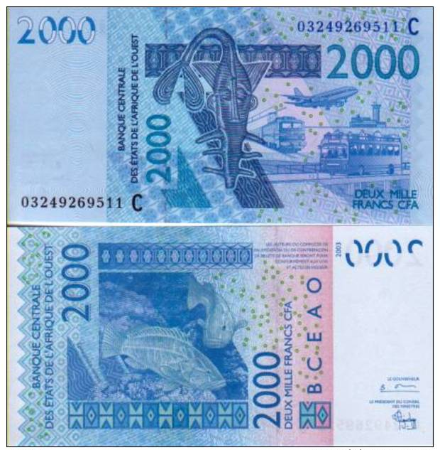 West Africa States - Burkina Faso 2000 FRANCS (2003) Pick 316Ca UNC - Burkina Faso