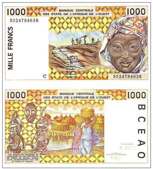 Burkina Faso - 1000 FRANCS - 1995 - Pick 311Cf - NEUF/UNC - Burkina Faso