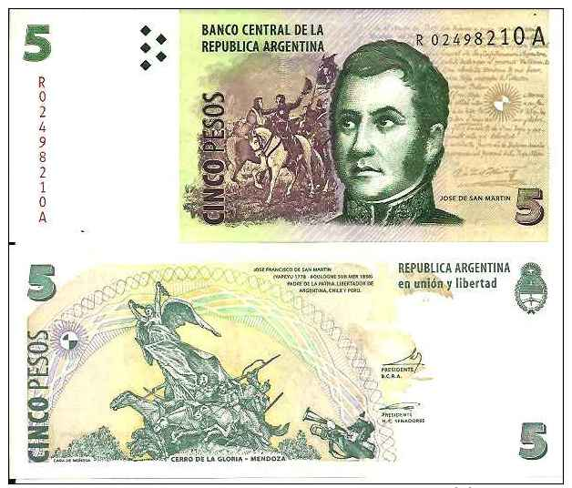 Argentine - Argentina 5 PESOS (2003) Pick 353r (Remplacement) UNC - Argentinië