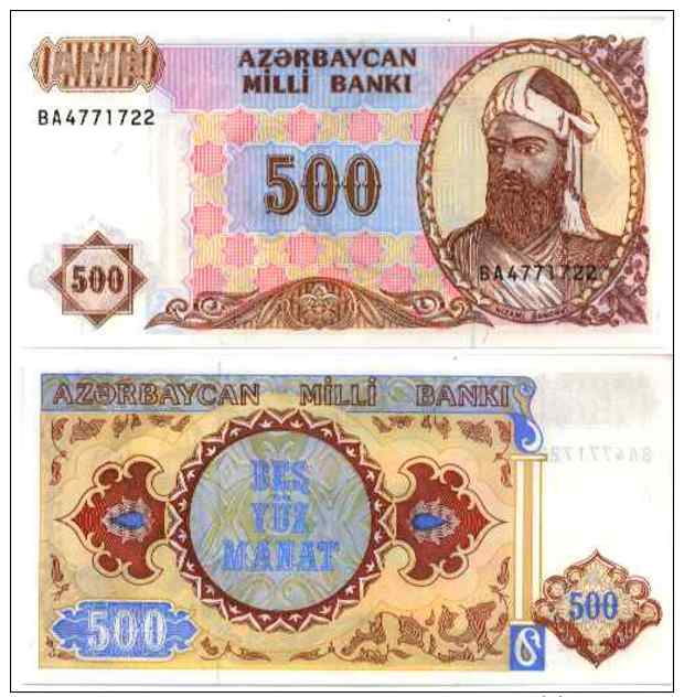 Azerbaijan 500 MANAT 1993 -  Pick 19b NEUF UNC - Azerbaïdjan