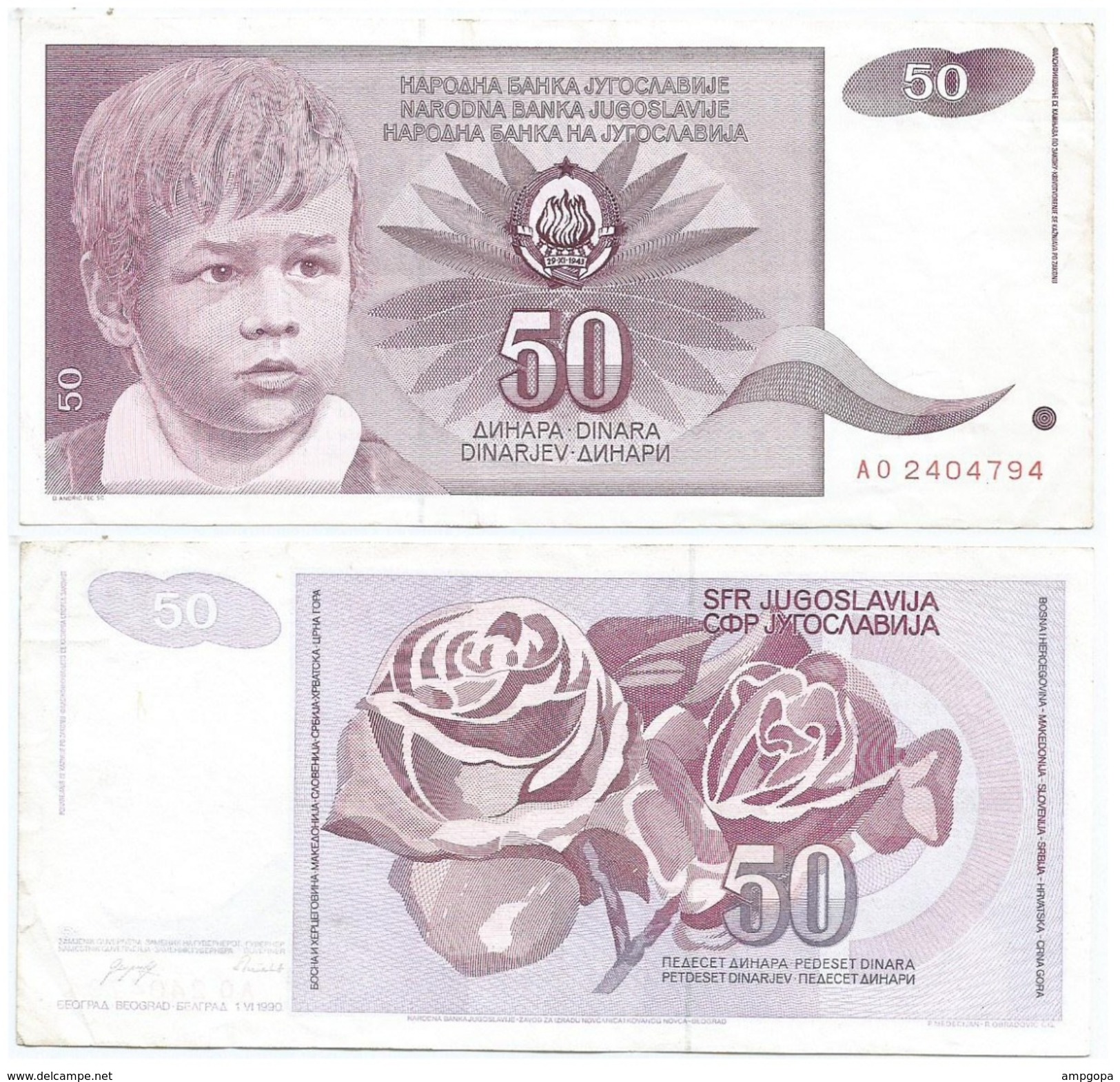 Yugoslavia 50 Dinara 1990 Pick 104 Ref 1294 - Yugoslavia