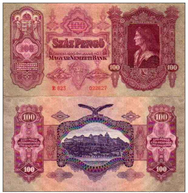 Hongrie - Hungary 100 PENGO 1930 - Pick 98 TB - Hongrie